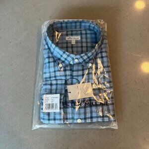 Peter Millar, Size 2XT, Blue Plaid Button-Down Shirt